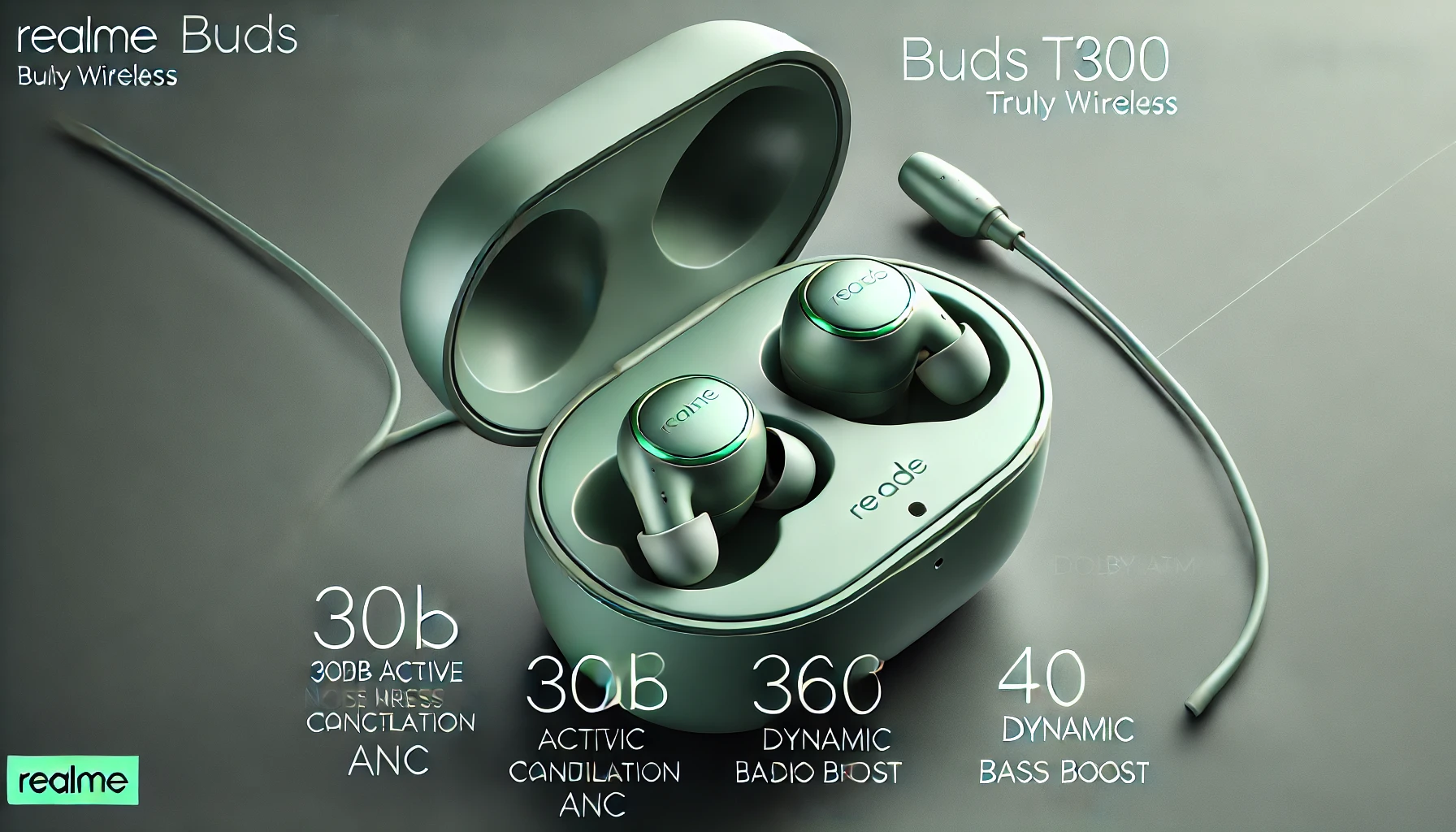 Amazon Great Indian Festival Rush Hour (4PM - Midnight): Grab Realme Buds T300 with 30dB ANC, Dolby Atmos, 40Hr Battery & Fast Charging – Dome Green Edition