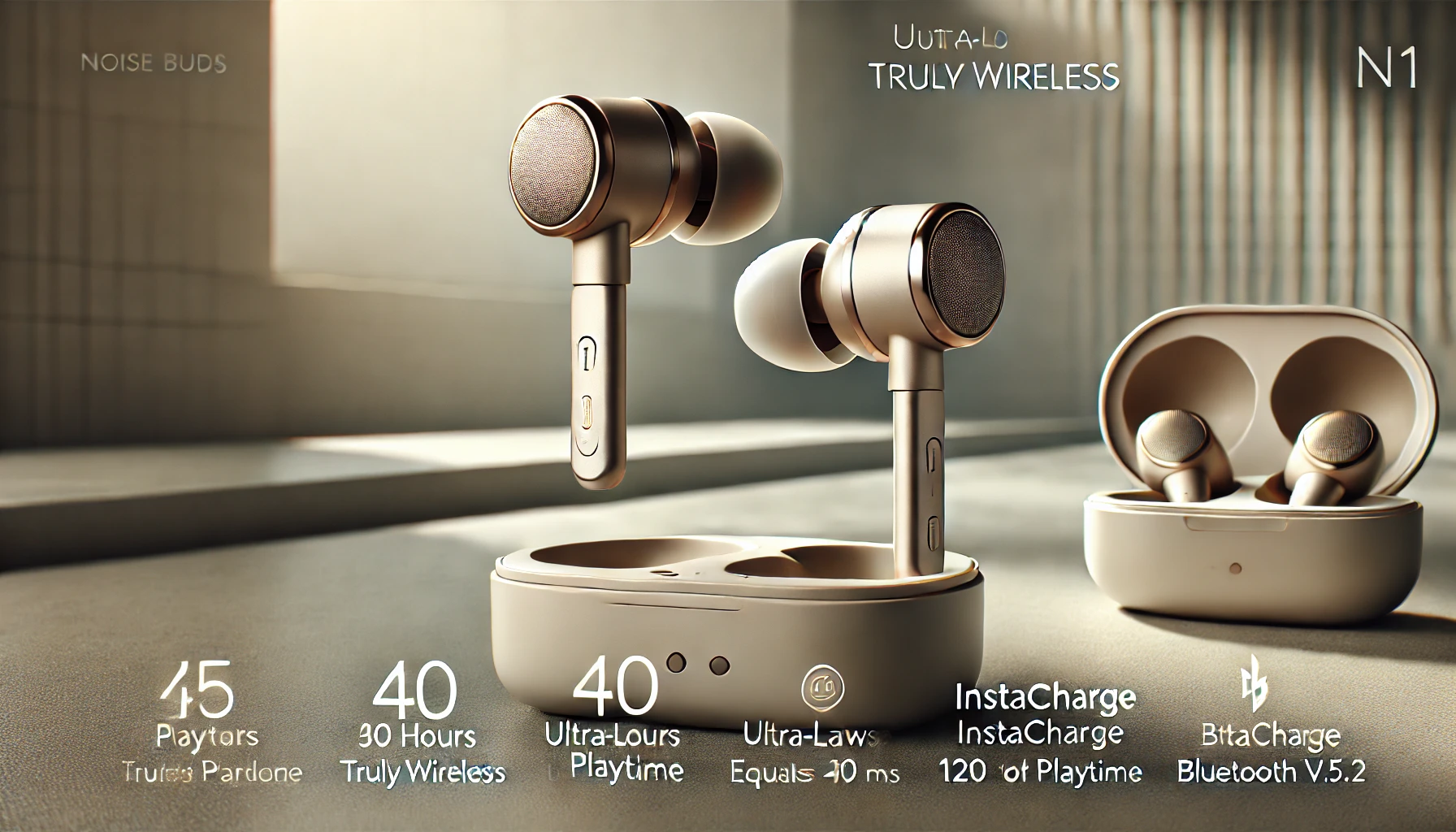 Experience the Future of Sound: Noise Buds N1 Wireless Earbuds with 40H Playtime, ENC, and Instacharge