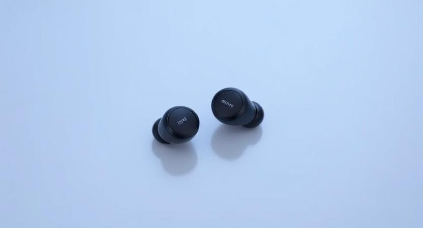 Noise Buds N1 earbuds with charging case on a wooden table