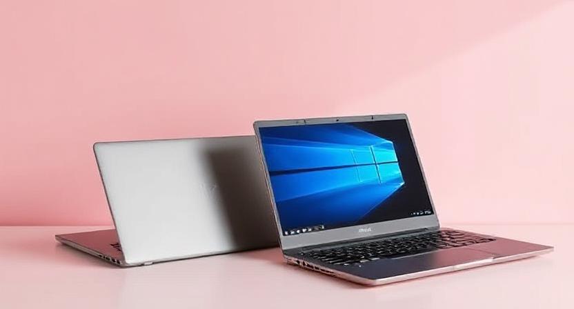 Laptops displayed in an Indian electronics store during 2025 sale season