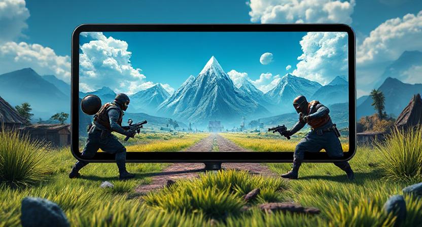 Gamer using ASUS ROG Flow Tab 2 gaming tablet