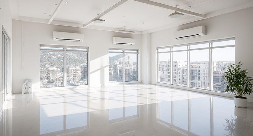Sleek air conditioner installed in a living room