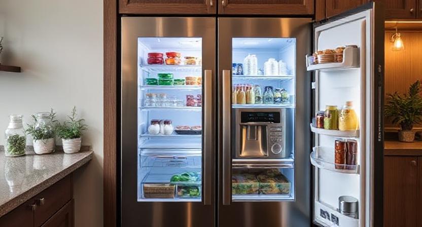 Modern 5 Star Side by Side Refrigerator in Indian Kitchen