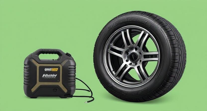 Digital display on electric tyre inflator.