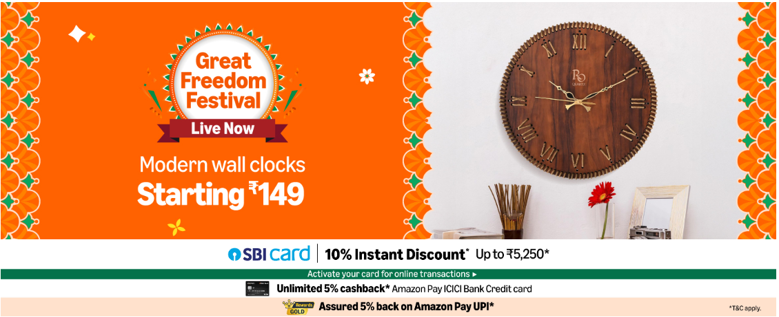 Solimo black round wall clock modern design