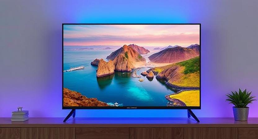 Detailed Close-up of Qled Panel Showing Vibrant 4k Cinema Colors and Deep Blacks in an Indian Living Room Setting, Guiding Smart Tv Choice for 2025.