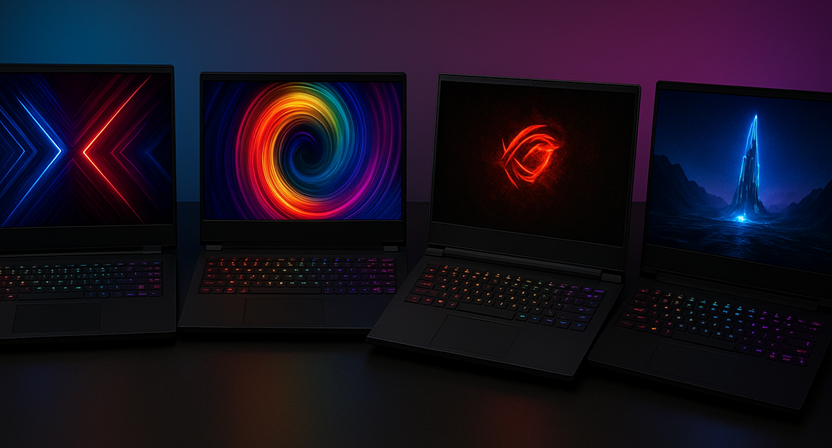High-performance Gaming Laptop with Vibrant Rgb Keyboard, Running a Demanding Esports Title. Slim Chassis, Ultimate Portable Power for Competitive Advantage.