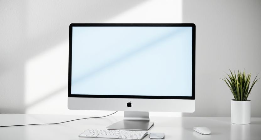 Ergonomic Vertical Computer Monitor for Coding and Minimal Home Office Setup.