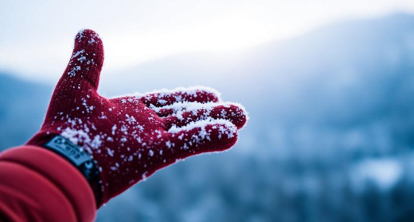 Close-up of Black Men's Waterproof Winter Gloves with Conductive Fingertips on a Smartphone Screen. Lightweight Heated Hiking Gloves Feature.