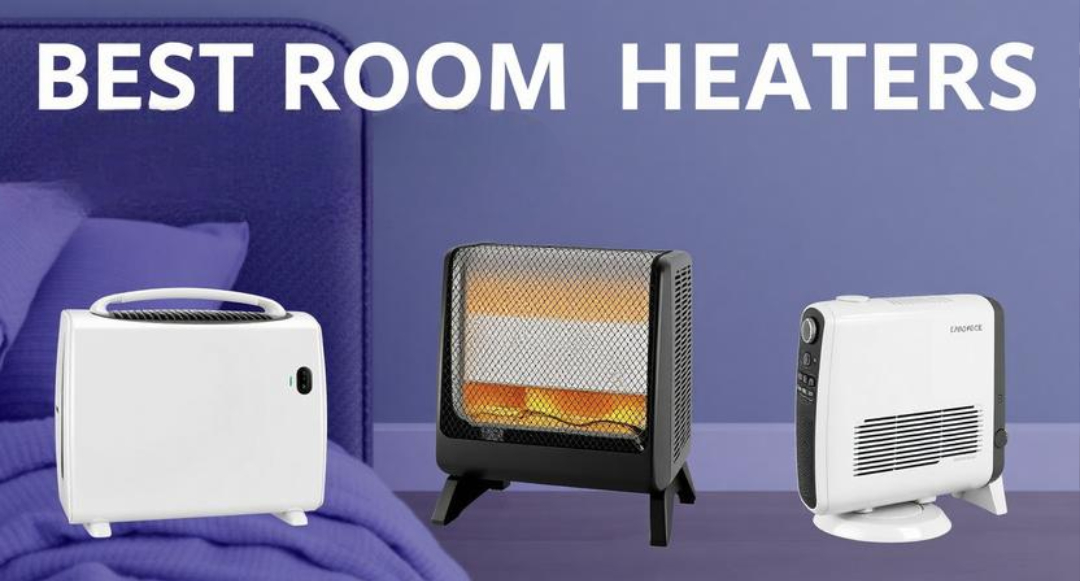 Best Oil-filled and Fan Room Heaters for Large and Small Spaces, Showing Sleek Black and White Designs.