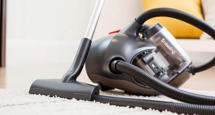Powerful Corded Upright Vacuum Cleaner with Hepa Filtration Providing Continuous Suction on Hardwood Floors and Plush Carpets.