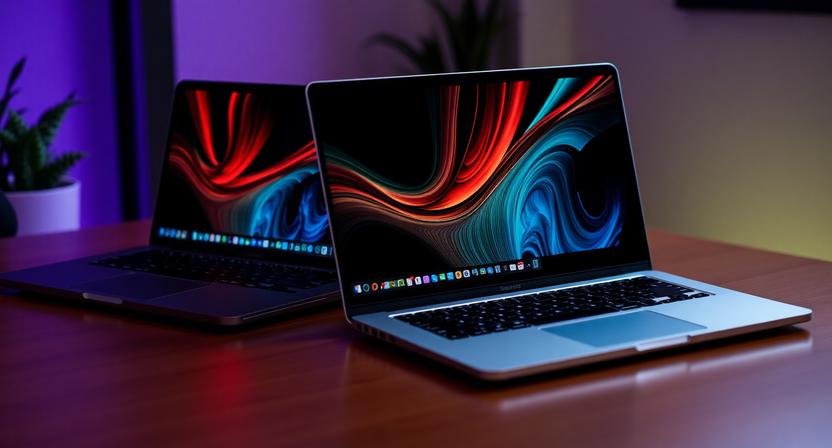 High-performance 2026 Intel Core Ultra 9 Laptop Showing 4k Oled Display and Backlit Rgb Keyboard.