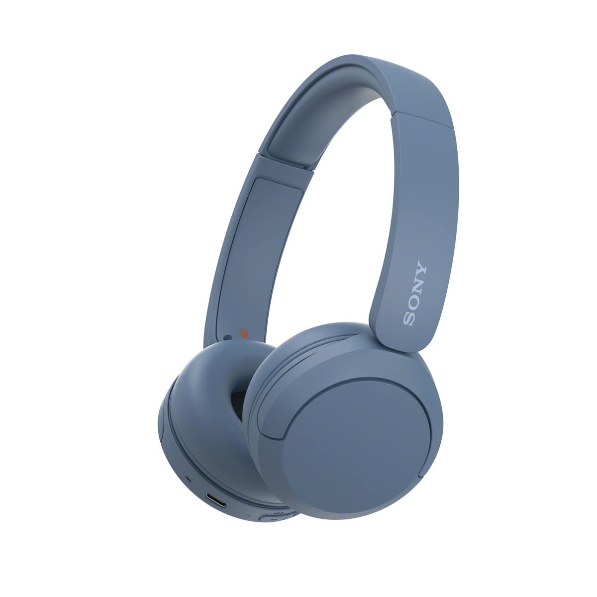 Sony Wh-ch520 Wireless Bluetooth Headphones on Ear with Mic, Up to 50hrs Battery, Quick Charge, Dsee Upscale, Multipoint Connectivity, Voice Assistant, Customized Eq-blue