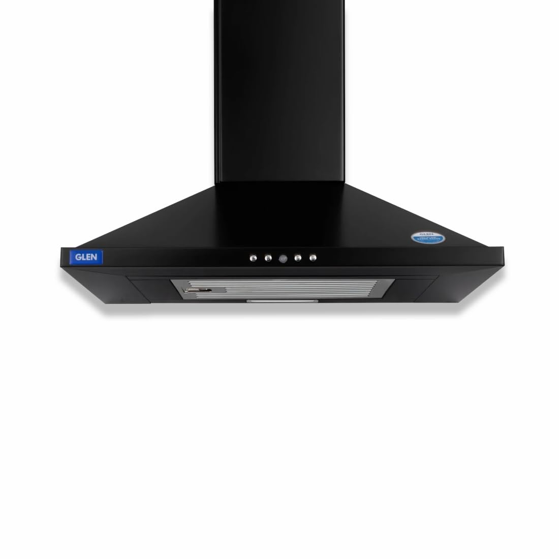 Glen 60 Cm 1000 M³/hr Baffle Filter Kitchen Chimney |pyramid Shaped |(hood Aqua, Push Buttons Control,black)