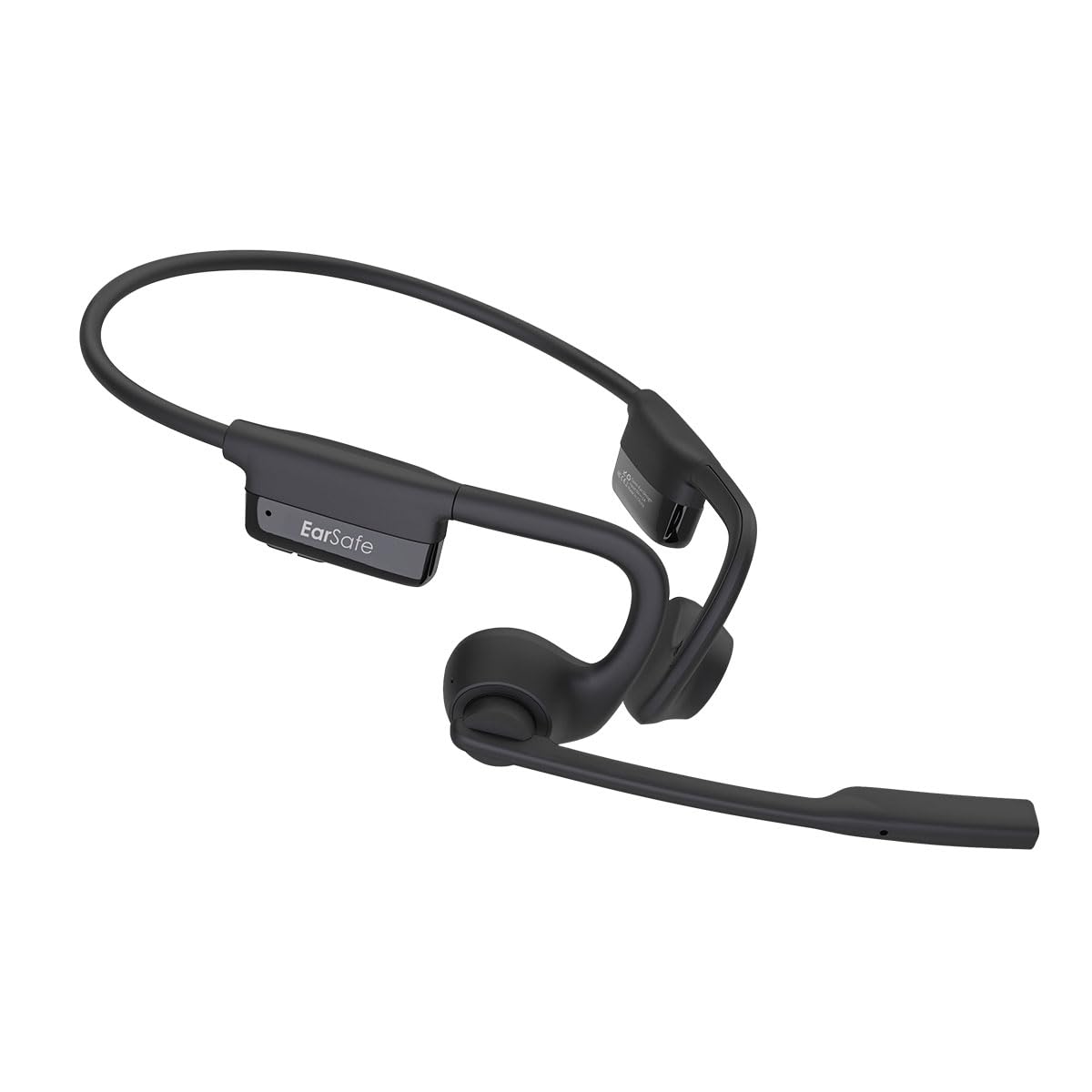 Ng Earsafe Comm Open Ear Air Conduction Headphone, Noise Cancelling Boom Mic Earphone, Computer/pc/laptop Use, 10m Fast C-type Charge, 17h Playtime, Ideal for Home, Office, Zoom Meetings (black)