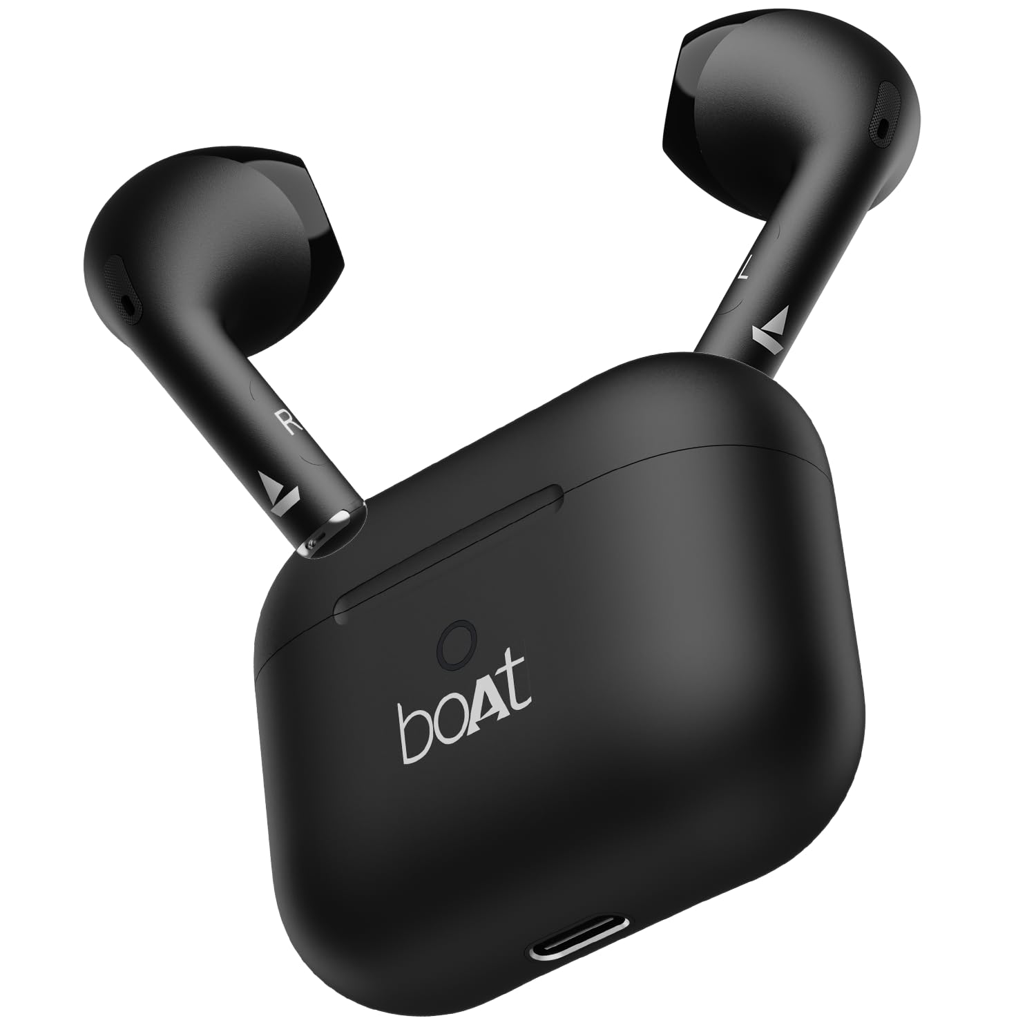Boat Airdopes Joy, 35hrs Battery, Fast Charge, Iwp Tech, Low Latency, 2mic Enx, Type-c Port, V5.3 Bluetooth Earbuds, Tws Ear Buds Wireless Earphones with Mic(jet Black)