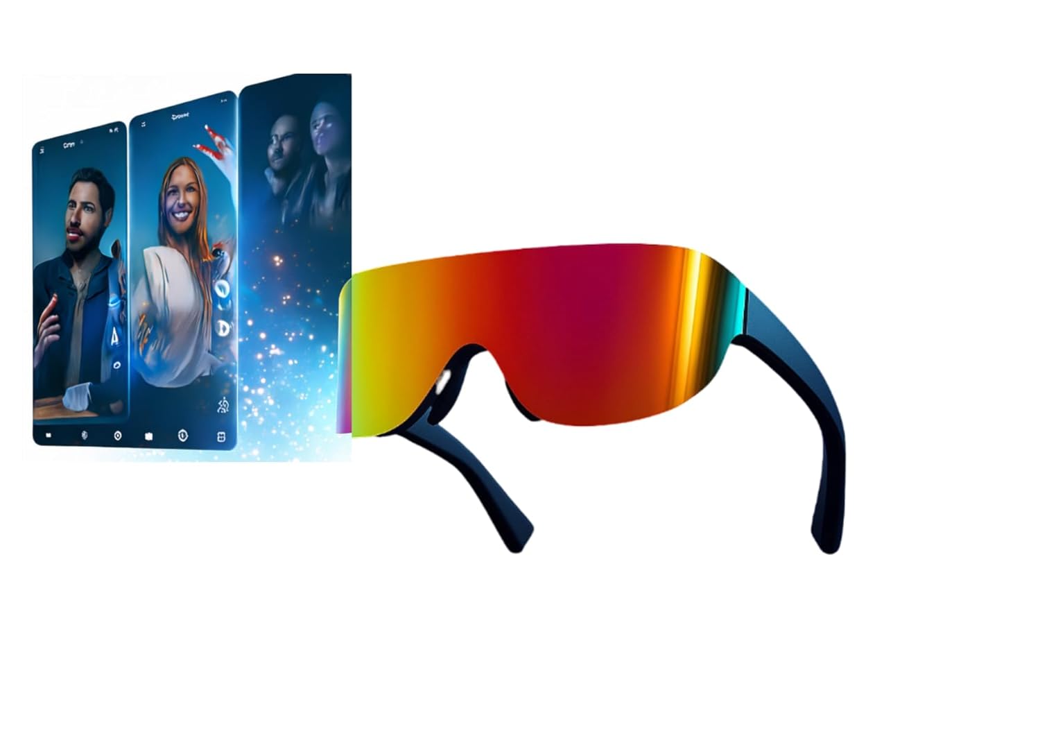 Luxid Vue Ar Glasses Bundled with Vuelink Adapter [safer for Eyes Screening] Compatible with Nintendo Switch, Iphone,android, Steam Deck,xbox,ps5, Pc, Ar Glasses, Portable Monitor,1 Yr. Warranty