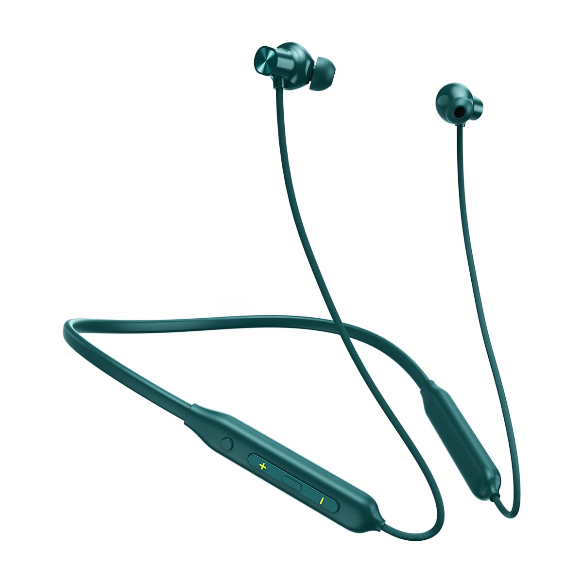 Ptron Tangent Rush W/ 50hrs Playtime, Pristine Sound, Dual-device Pairing, Bluetooth 5.4 Wireless In-ear Earphones with Mic, Voice Assistant, Type-c Fast Charging & Ipx5 Water Resistant (forest Green)