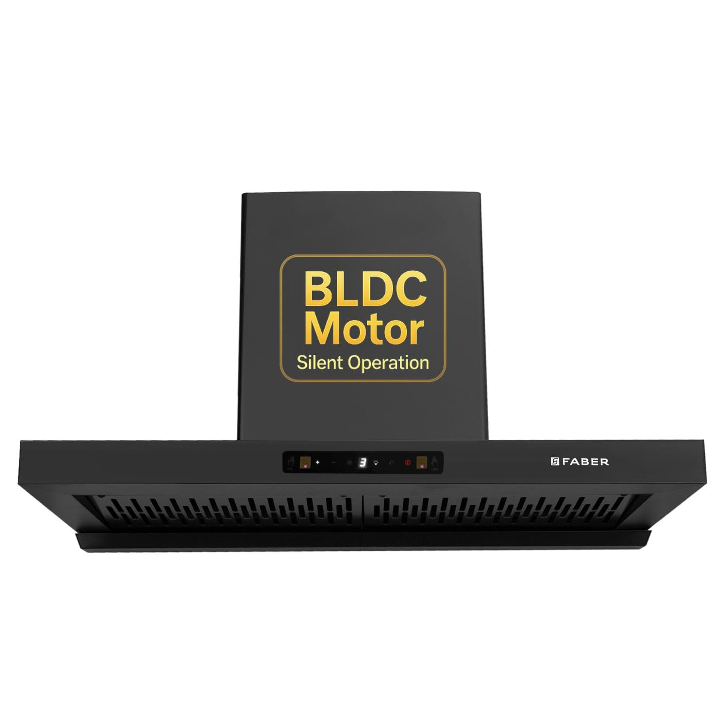 Faber Coral 90cm 1500m³/hr Bldc Autoclean T-shape Chimney | Built in Oil Collector | Touch & Gesture Control | 12yr Motor,2yr Comprehensive Warranty by Faber | Hood Coral Bldc Fl Hc Sc Bk in 90