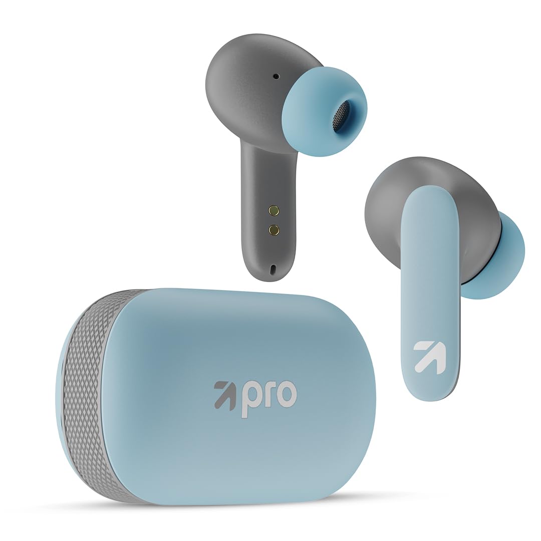 Goboult Y1 Pro Ear Buds Wireless 60h Playtime, 4 Mics Calling, 45ms Low Latency Gaming, Made in India,13mm Bass Driver Earbuds Buds Tws Bluetooth Wireless Earphone (powder Blue)