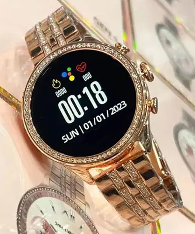 Gen 9 Diamond Strap Hd Display 2 Straps Bt Calling Smartwatch (rose Gold Strap) for Mens and Womens with On/off Logo