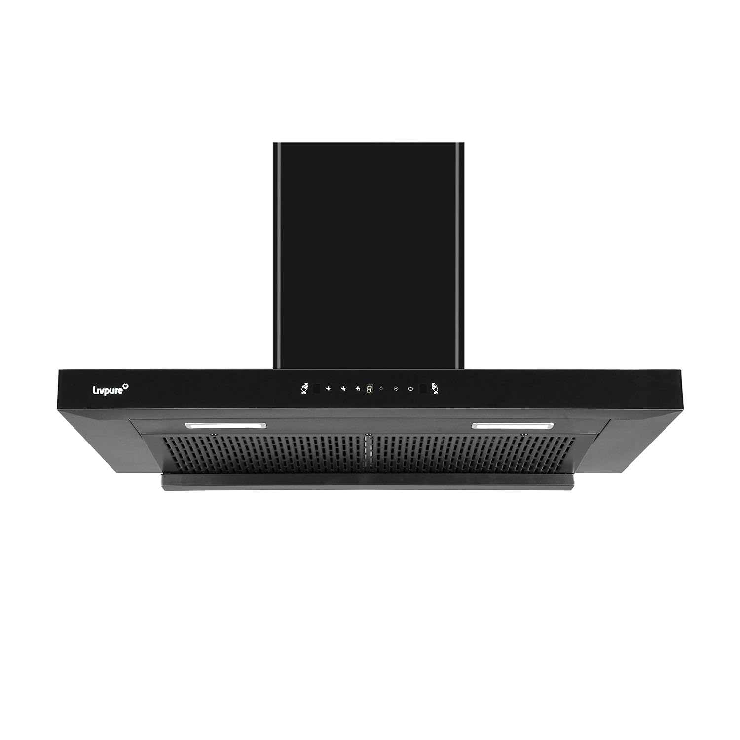 Livpure Fenix 90 Cm 1400 M3/hr T-shape || Filterless Auto Clean Kitchen Chimney with Oil Collector || 10 Year Warranty on Motor (2 Year Comprehensive) by Livpure, (touch and Gesture Control, Black)