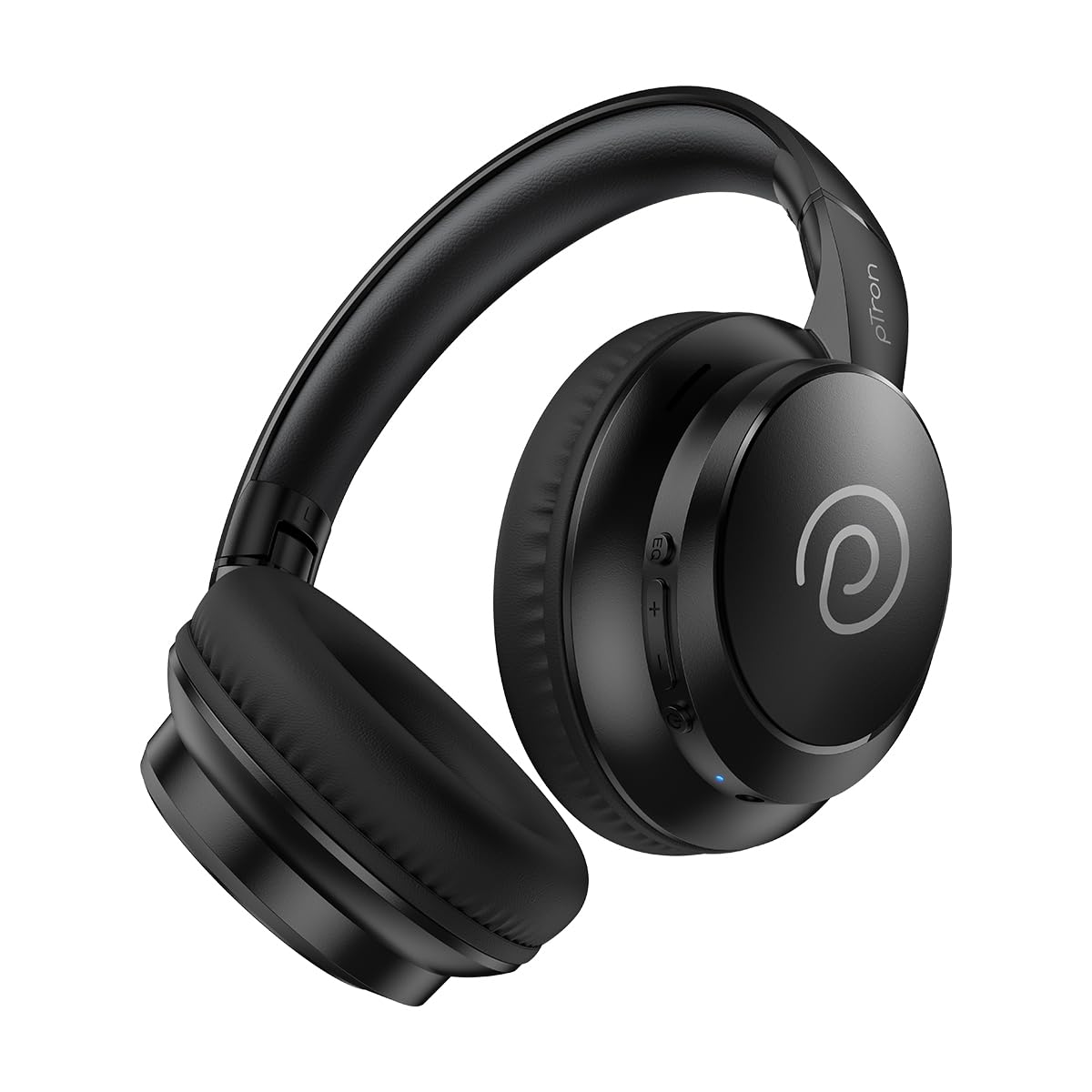 Ptron Studio Evo 70hrs Playtime Wireless over Ear Headphones with Hd Mic, Low-latency Game/movie/music Modes, Punchy Bass, Bt5.3, Dual Device Pairing, Voice Assistant & Type-c Fast Charging (black)