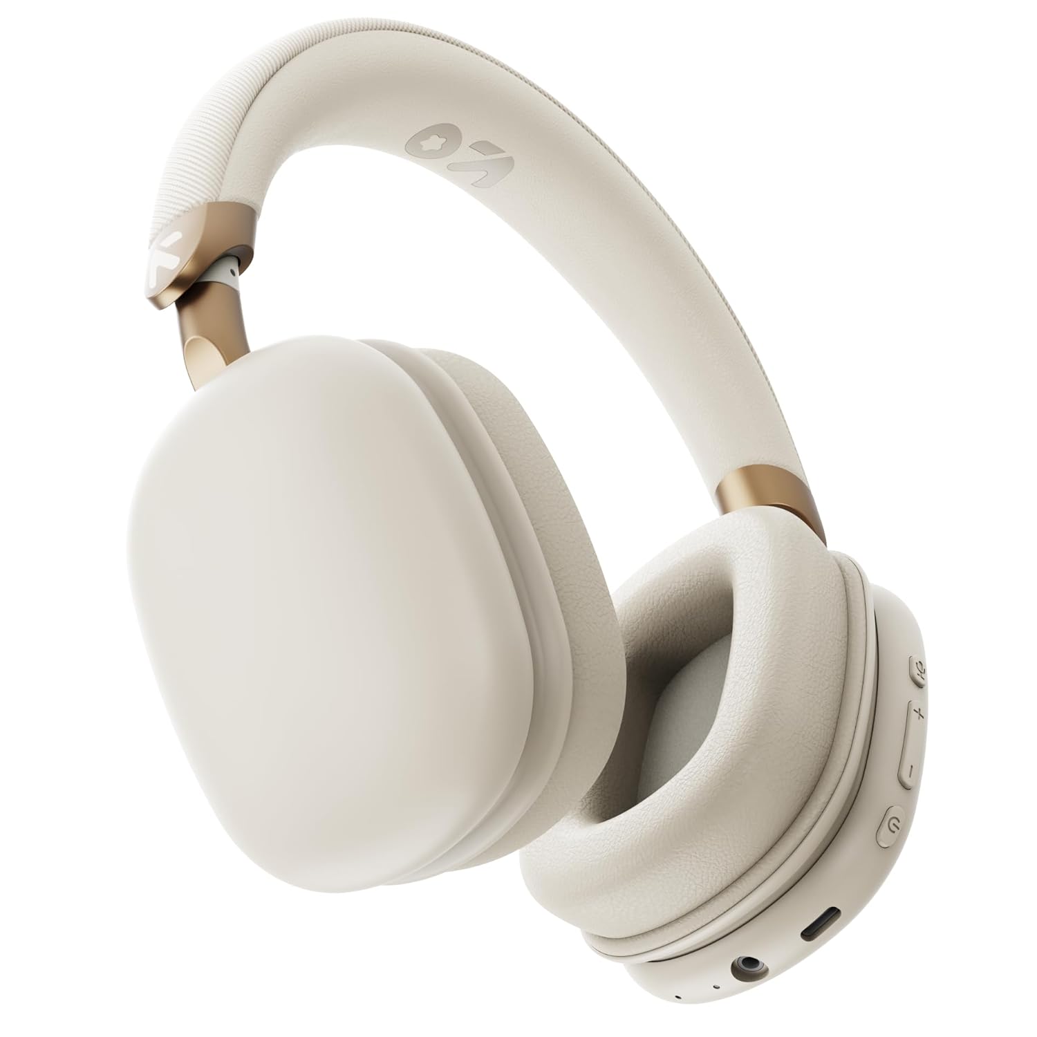 Goboult Fluid X Headphones Bluetooth Wireless with 60h Playtime, 40mm Drivers, Zen Enc Mic, Type-c Charging, Combat Gaming, Btv 5.4, Headphones Wireless with Mic (white)