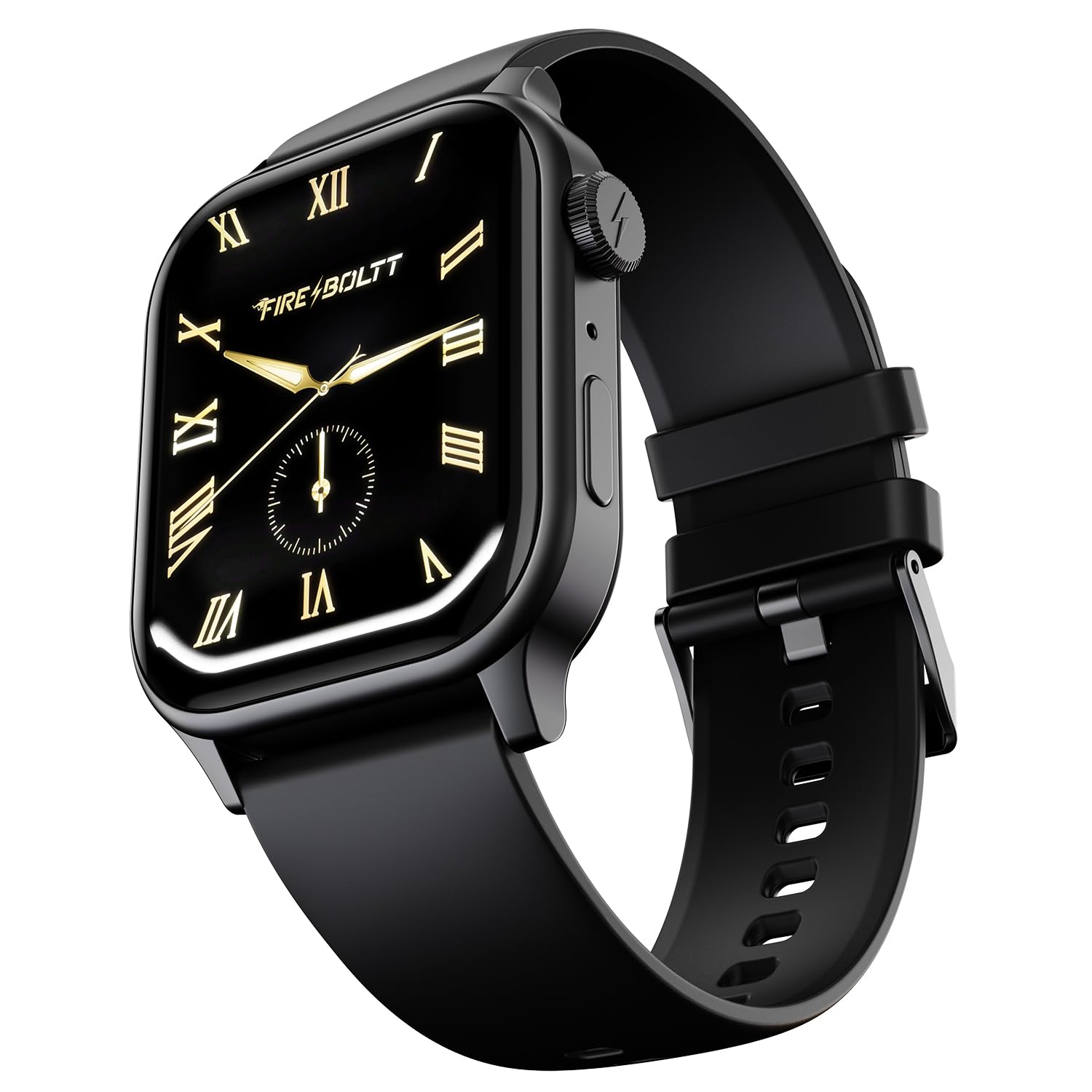 Fire‑boltt Rise Smart Watch 1.85″ Hd Display with Bluetooth Calling, Ai Voice Assistant, Rotating Crown,spo2 & Heart Rate Monitor, 120+ Sports Modes,ip67 Waterproof Smart Watch for Men & Women - Black