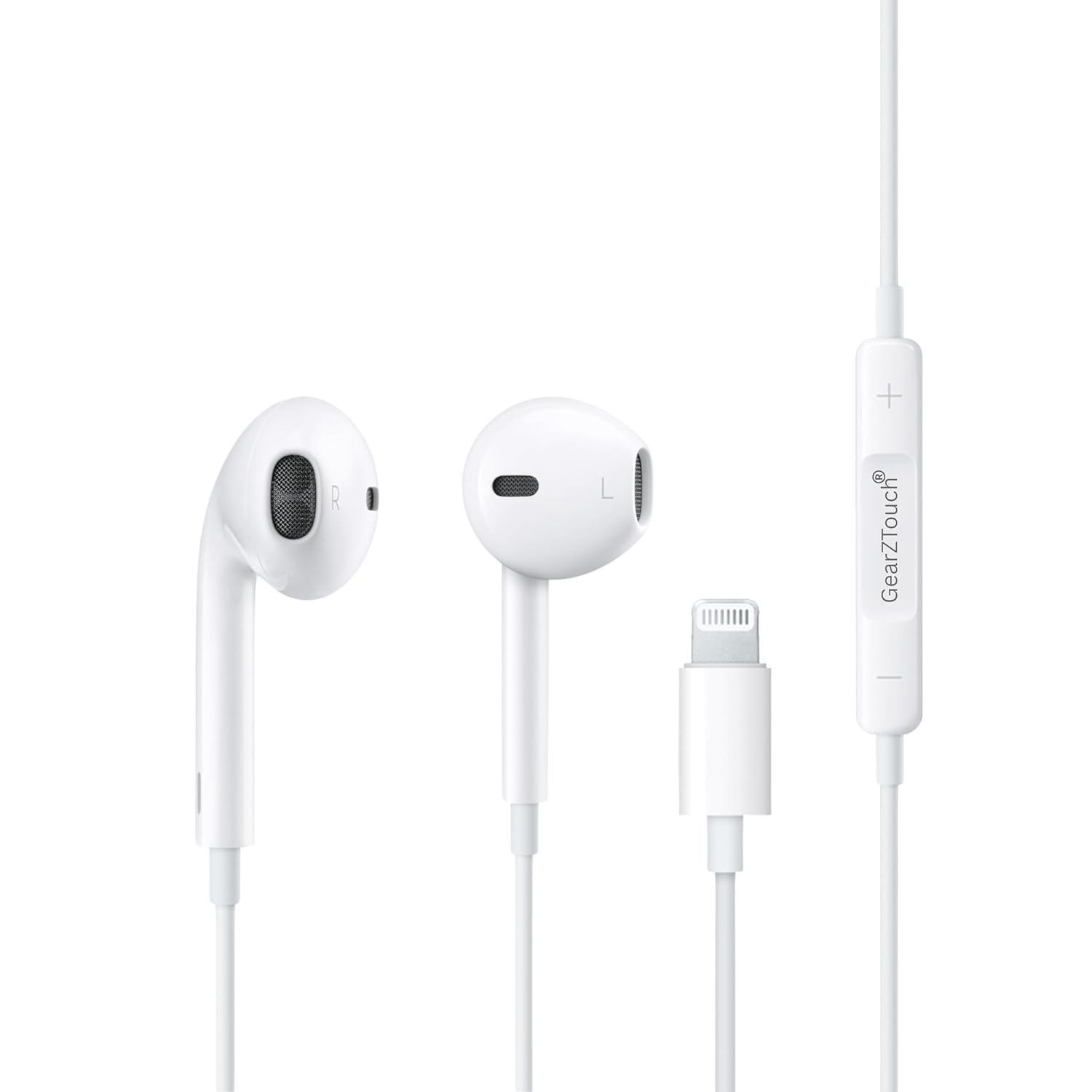 I-s-h-o-t Wired Earphones with Hd Mic for Iphone, Active Noise Cancellation, In-ear Silicone Design, 1.2m Cable, Button Control, Water Resistant Compatible with Iphone 11/12/13/14/15- White