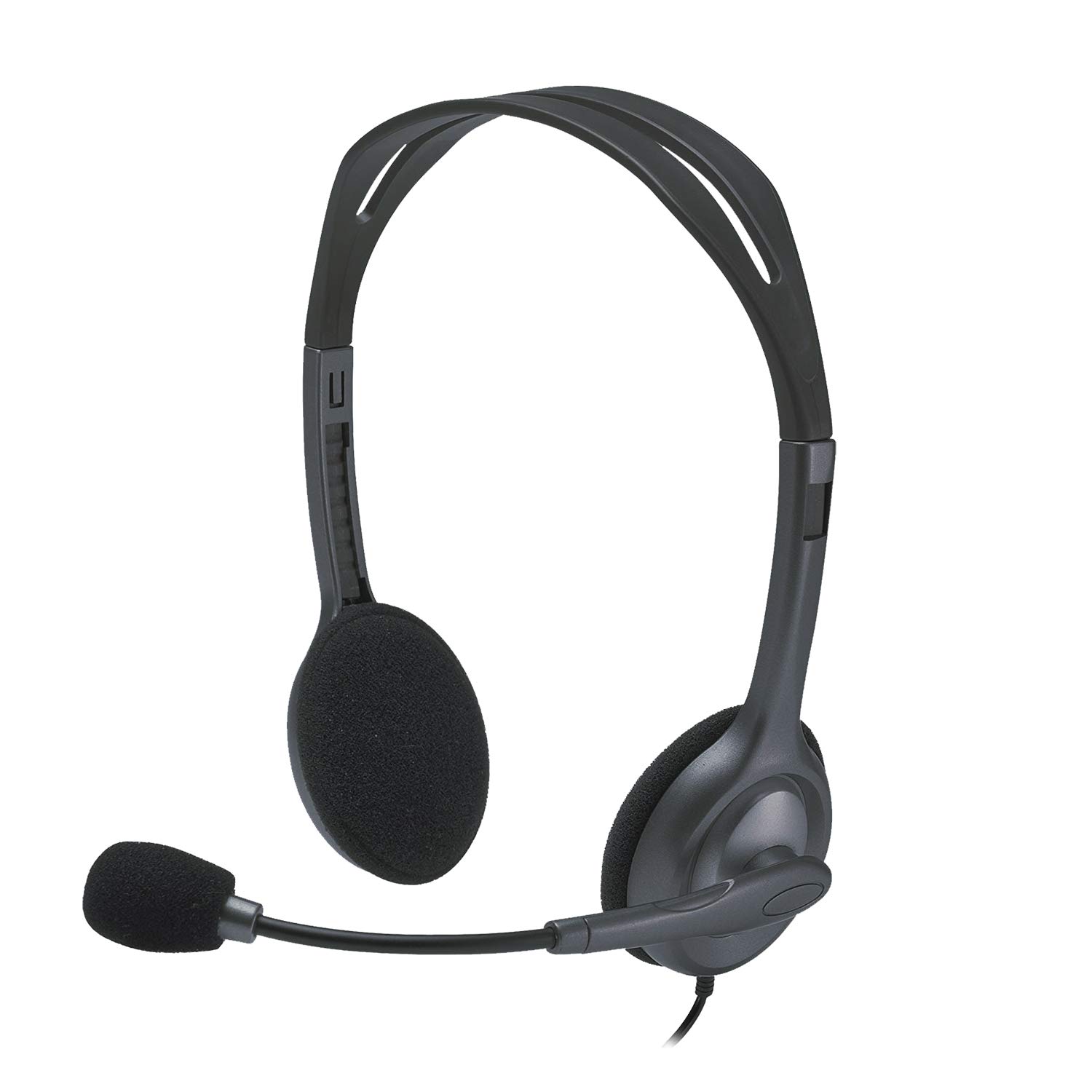 Logitech H111 Wired on Ear Headphones with Mic Black