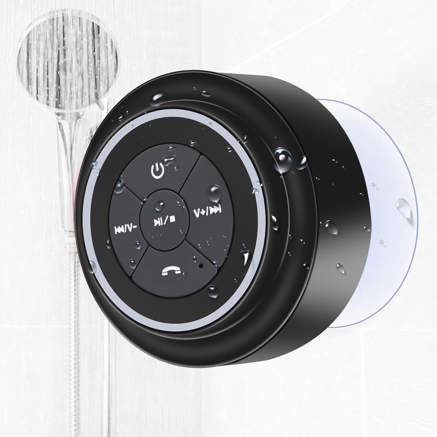 Bluetooth Waterproof Shower Speaker, Portable Wireless Speaker with Suction Cup Small Speakers Teen Gift Ideas, for Shower, Bathroom, Pool, Beach