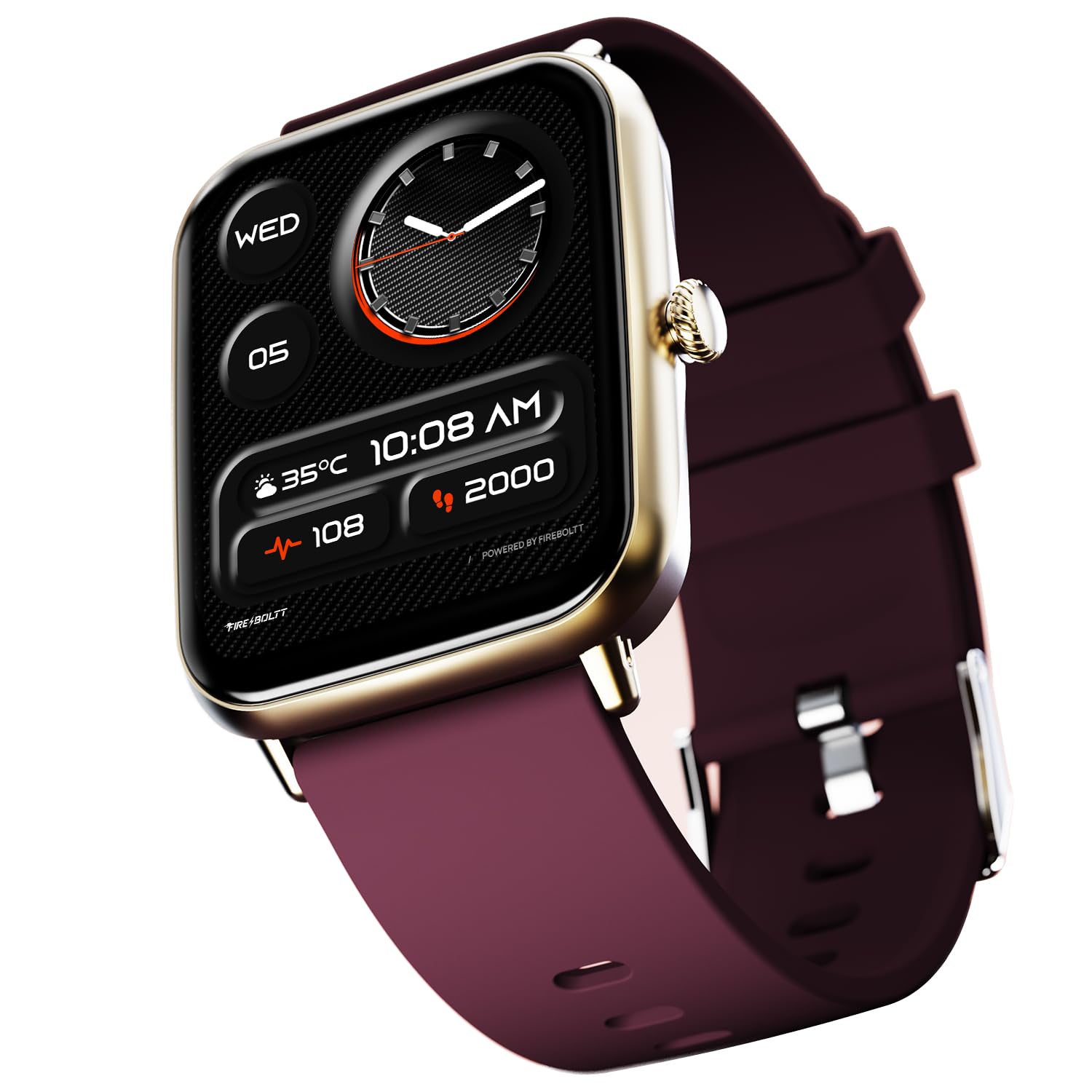 Fire-boltt Ninja Call Pro Plus Bluetooth Calling Smart Watch, 1.83″ Hd Display, Ai Voice Assistant, 120+ Sports Modes, Ip67 Waterproof, Spo2 & Heart Rate Monitor Smartwatch for Men & Women - Wine