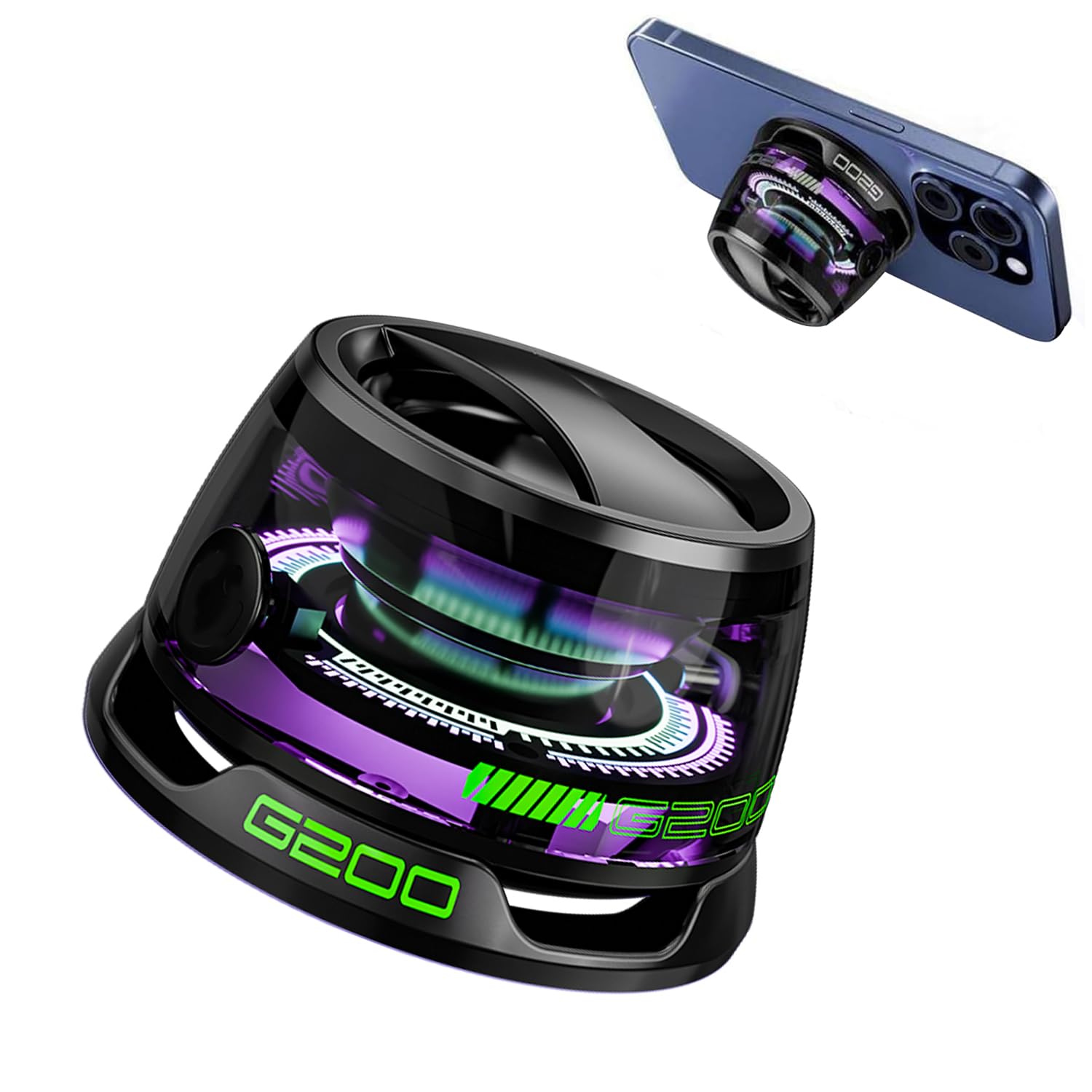 Multifunctional G200 Magnetic Bluetooth Speaker with Rgb Light,wireless Waterproof Magnetic Speaker for Phones,tablets,laptops and Switch,6-7h Playtime(black-1pc)