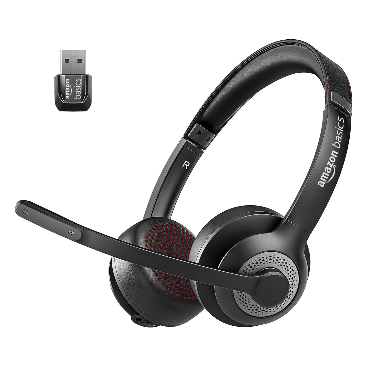 Amazon Basics Pro Series Noise Cancellation Tri Mode On-ear Pc Headphone with Mic | 2.4 Ghz Wireless | Bluetooth | Wired Connection | 30 Hours Playtime | 30 Mm Driver | Type-c Charging Port (black)