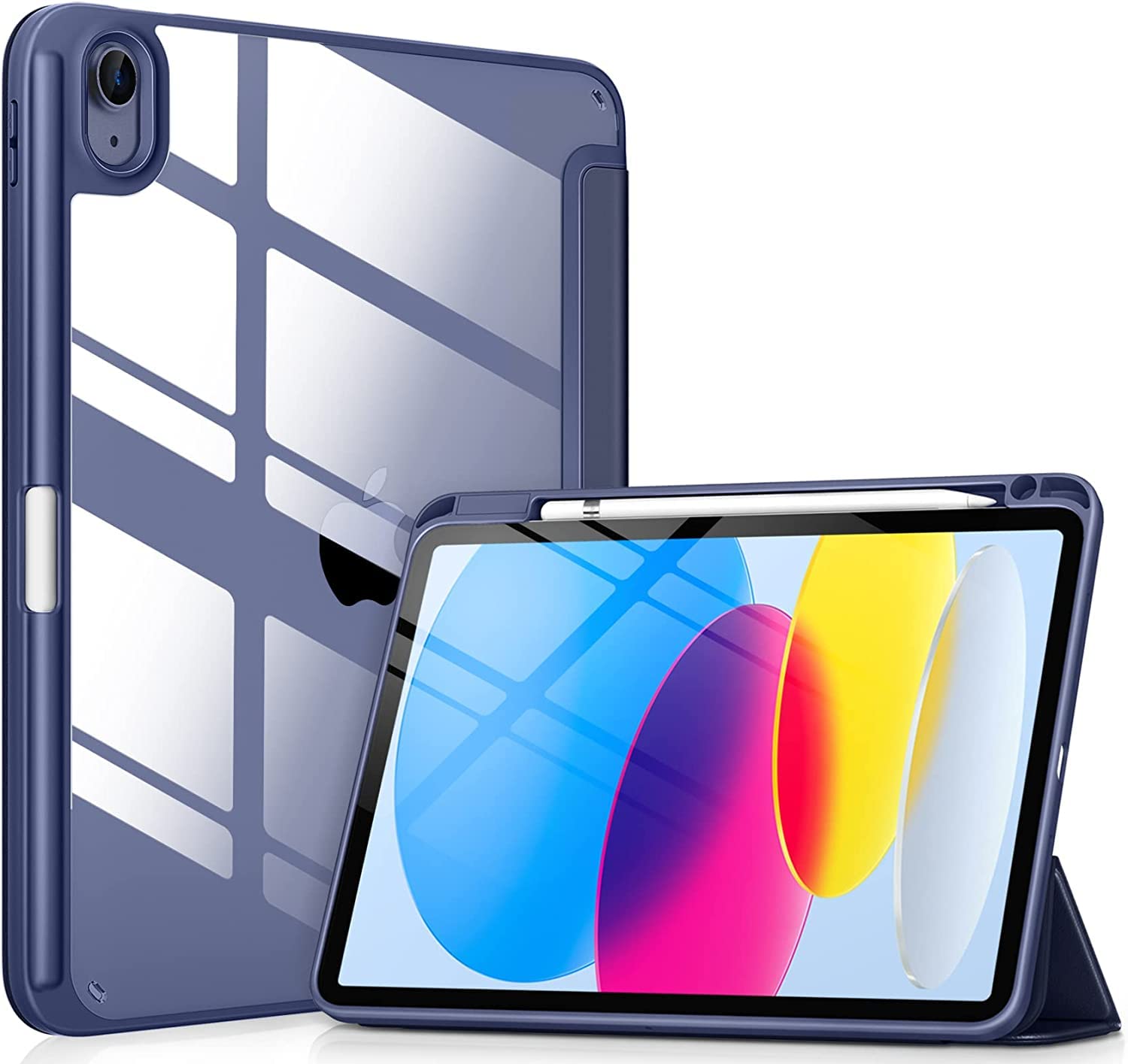 Robustrion Cover for Ipad 11th (a16) / 10th Generation Cover Case (2025/2022) [pencil Holder] (right Side) [auto Sleep Wake], Trifold Flip Stand Case for Ipad 10th Gen / 11th Generation - Blue