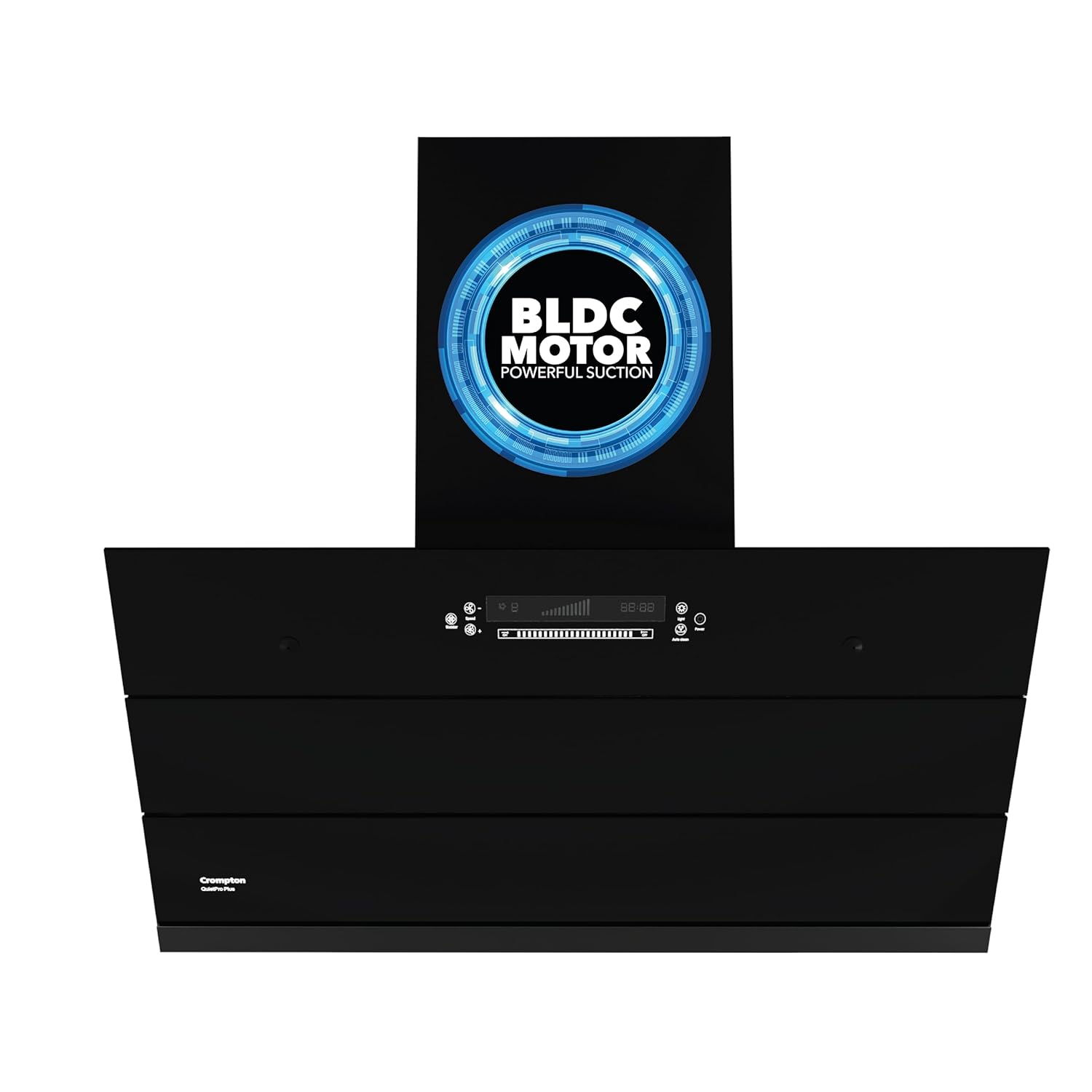 Crompton Quietpro Plus Bldc 1800m3/hr 90cm Slant Chimney| Filterless Intelligent Autoclean| Built in Oil Collector| Touch+motion Sensor Control|10yrs Motor & 2yrs Overall Warranty (chd-qppi90fle-ind)