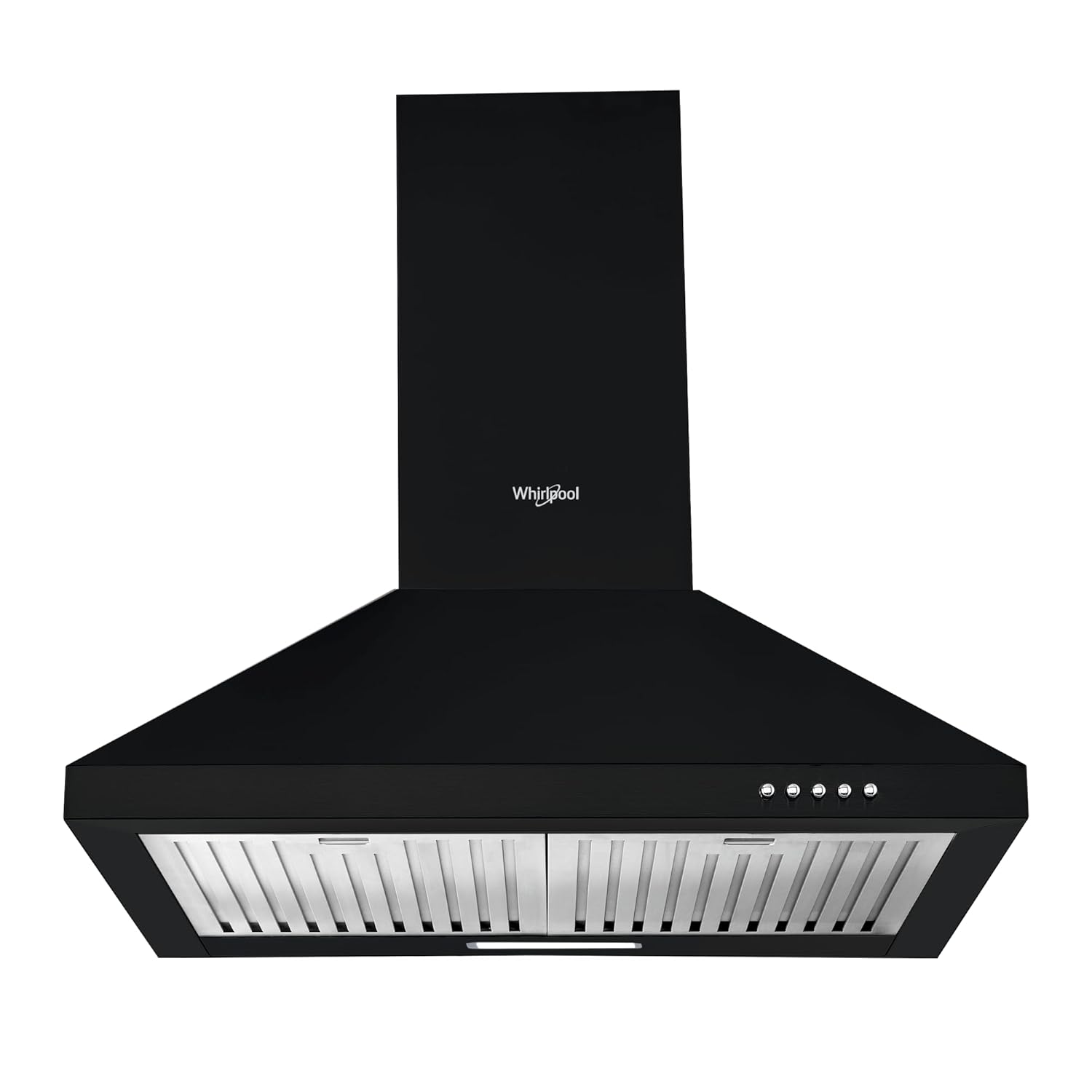 Whirlpool 60cm 1200 M3/hr Baffle Filter Kitchen Chimney with 5 Years Warr on Motor and 1 Year Comprehensive | Akr Bf 60 Bk Hood | Black | 3 Speed Push Button Control