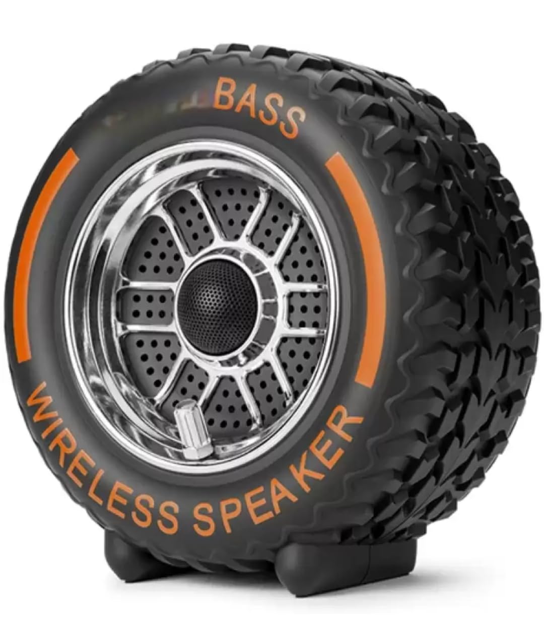 Perfx Portable Car Wheel Bluetooth Speaker – Stereo Sound, Rgb Lighting, 1200mah Rechargeable Battery, Wireless with Usb/tf/aux Support (black-02)