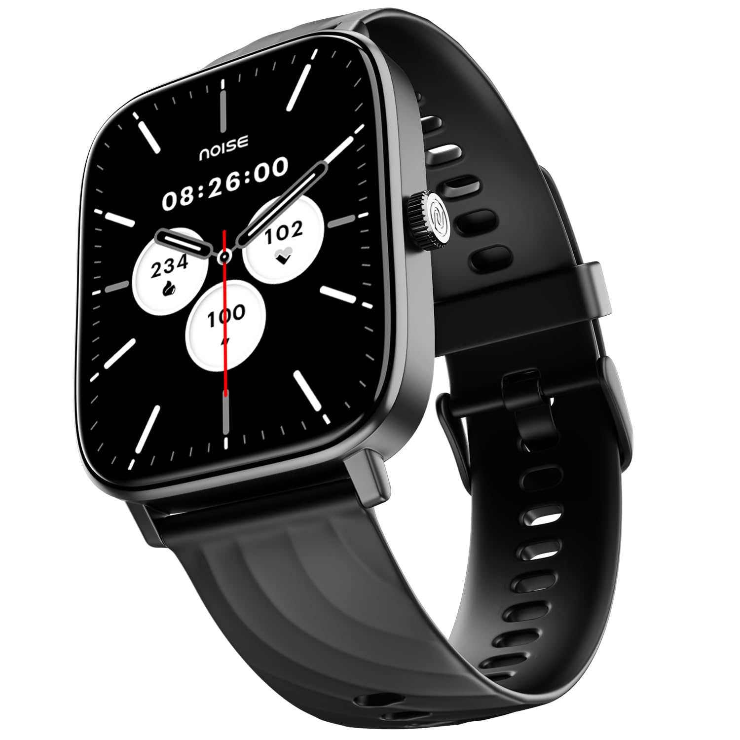 Noise Newly Launched Quad Call 1.81" Display, Bluetooth Calling Smart Watch, Ai Voice Assistance, 160+hrs Battery Life, Metallic Build, In-built Games, 100 Sports Modes, 100+ Watch Faces (jet Black)