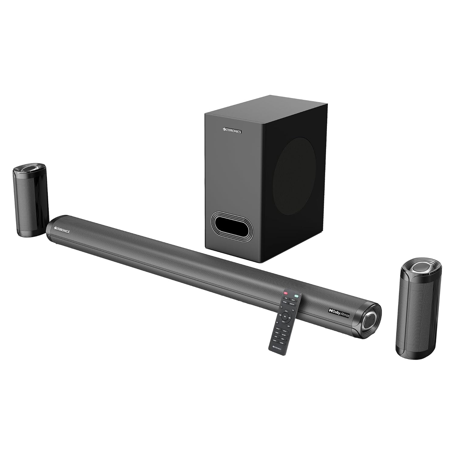Zebronics 525w 5.1ch Dolby Atmos Soundbar, Triple Drivers, 16.51cm Subwoofer, Dual Rear Satellites, Bt V5.3, Hdmi (earc), Usb, Aux, Optical In, Led Display, Wall Mountable (juke Bar 9700 Pro)