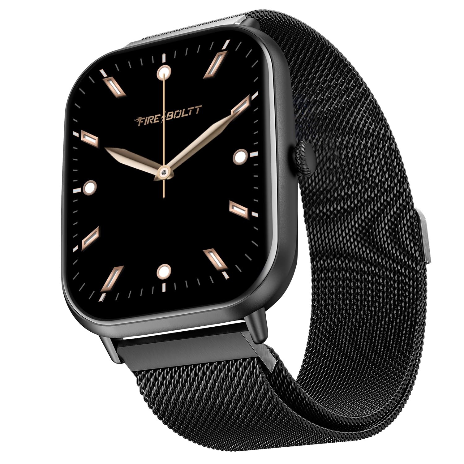 Fire-boltt Ninja Call Pro Max Ultra Bluetooth Calling Smart Watch, 2.01" Hd Display, 120+ Sports Modes, Health Suite, Ai Voice Assistance, Spo2 Smartwatch for Men & Women - Black Link