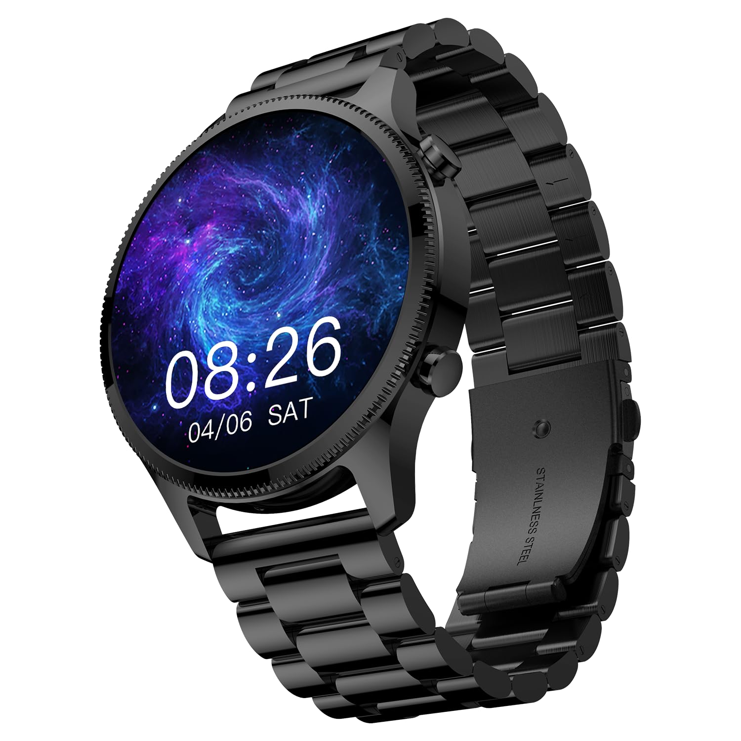Noise Halo Plus 1.46" Super Amoled Display Elite Smart Watch, Bluetooth Calling, Stainless Steel Build, Always on Display, Upto 7 Days Battery (elite Black)
