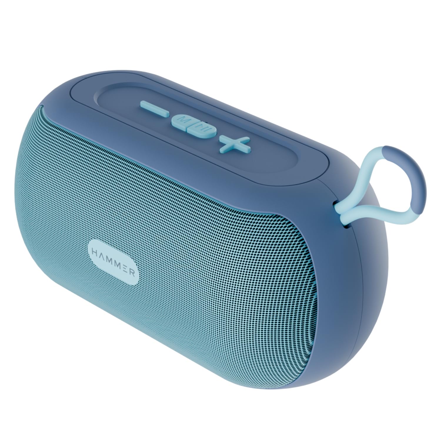 Hammer Wave 10w Bluetooth Speaker Up to 8 Hours Playtime, Tws Function, Made in India, Built-in Mic, Btv5.4, Usb Port, Type-c Interface Wireless Bluetooth Speaker with Hanging Loop (blue)