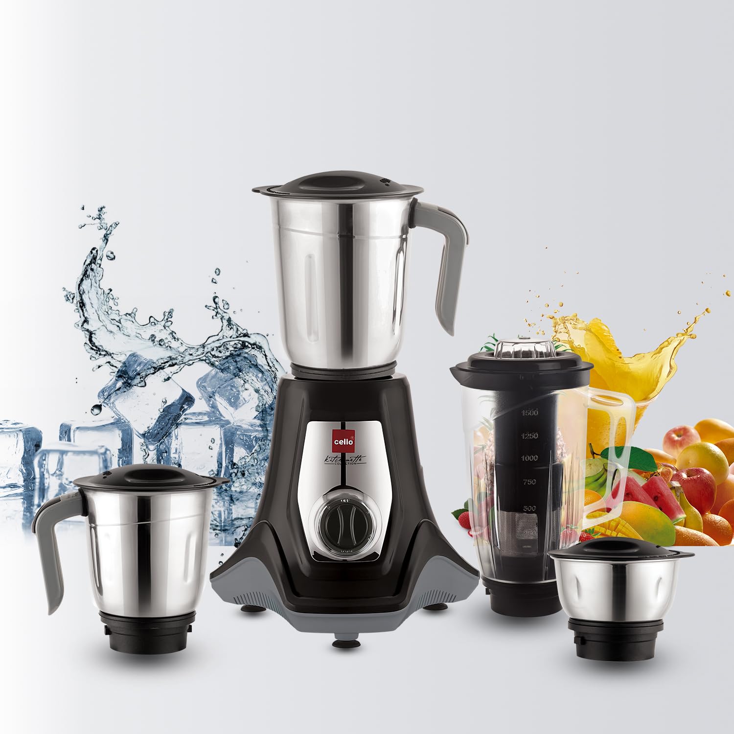 Cello Hercules Mixer Grinder 750 Watt Black | 3 Stainless Steel Jars & 1 Juicer Jar | for Chutney, Juice and Shakes | for Grinding Wet & Dry Ingredients | Overload Protection | 2 Years Warranty - Digital Shop Now Cello Hercules Mixer Grinder 750 Watt Black | 3 Stainless Steel Jars & 1 Juicer Jar | for Chutney, Juice and Shakes | for Grinding Wet & Dry Ingredients | Overload Protection | 2 Years Warranty