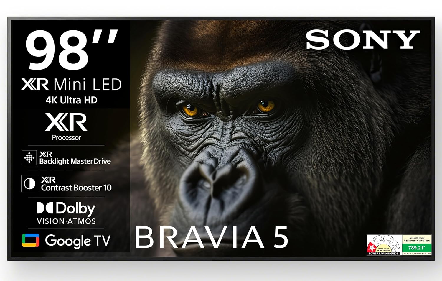 Sony 248 Cm (98 Inches) Bravia 5 Series 4k Ultra Hd Smart Mini Led Google Tv K-98xr55a