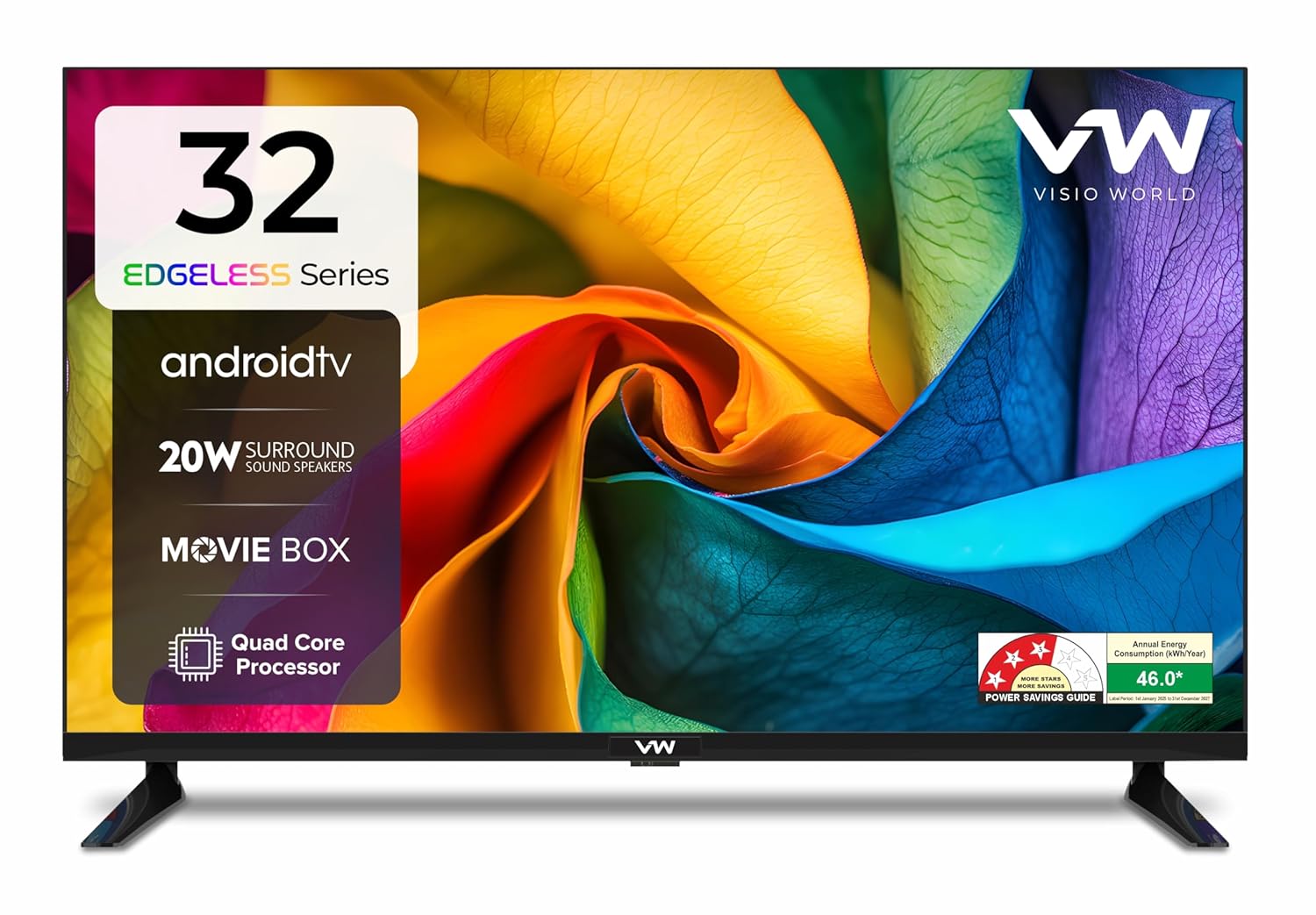 Vw 80 Cm (32 Inches) Frameless Series Hd Ready Android Smart Led Tv Vw32s