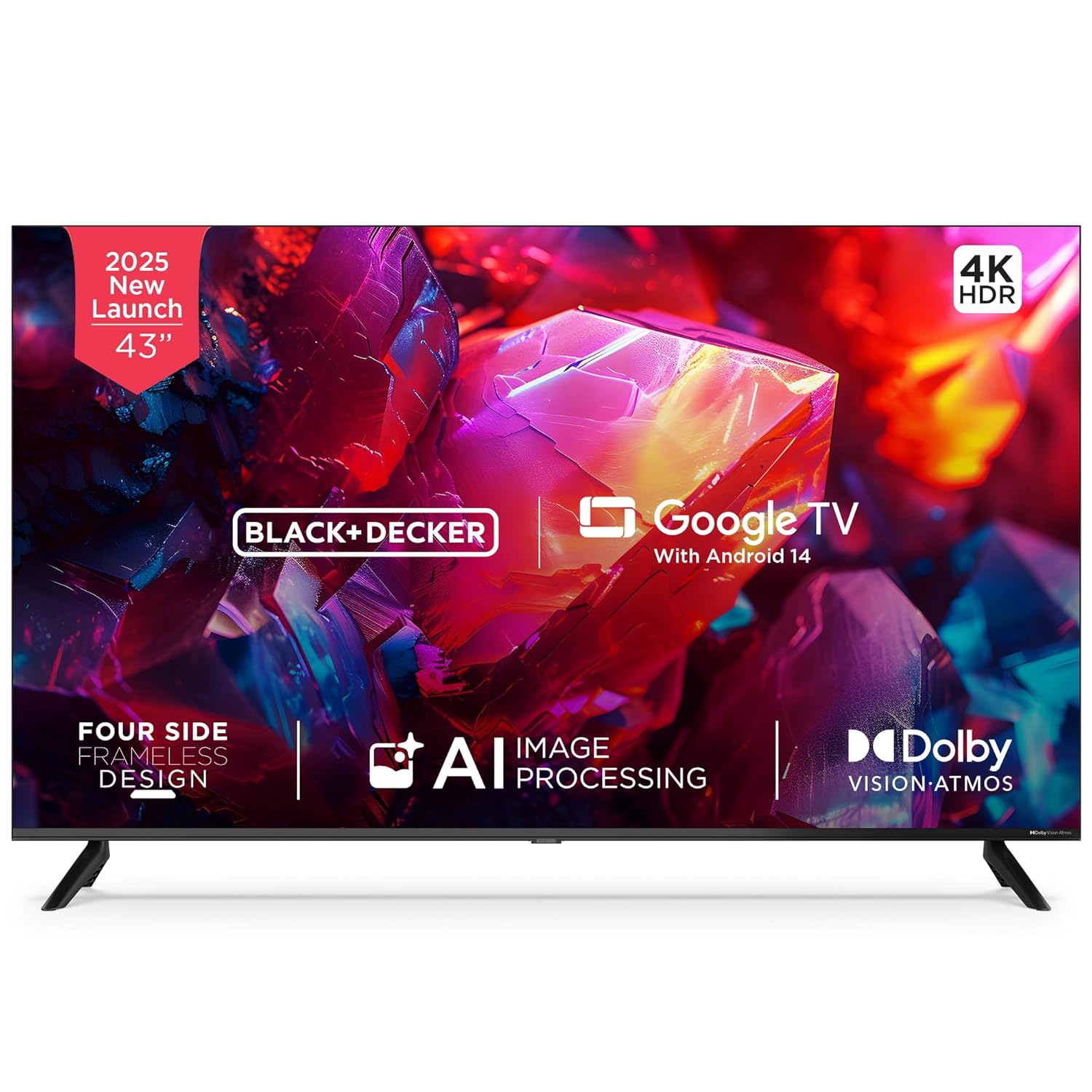 Black+decker 109 Cm (43 Inches) A1 Series 4k Ultra Hd Led Smart Google Tv Bxtvgu43ud2875atin (black)