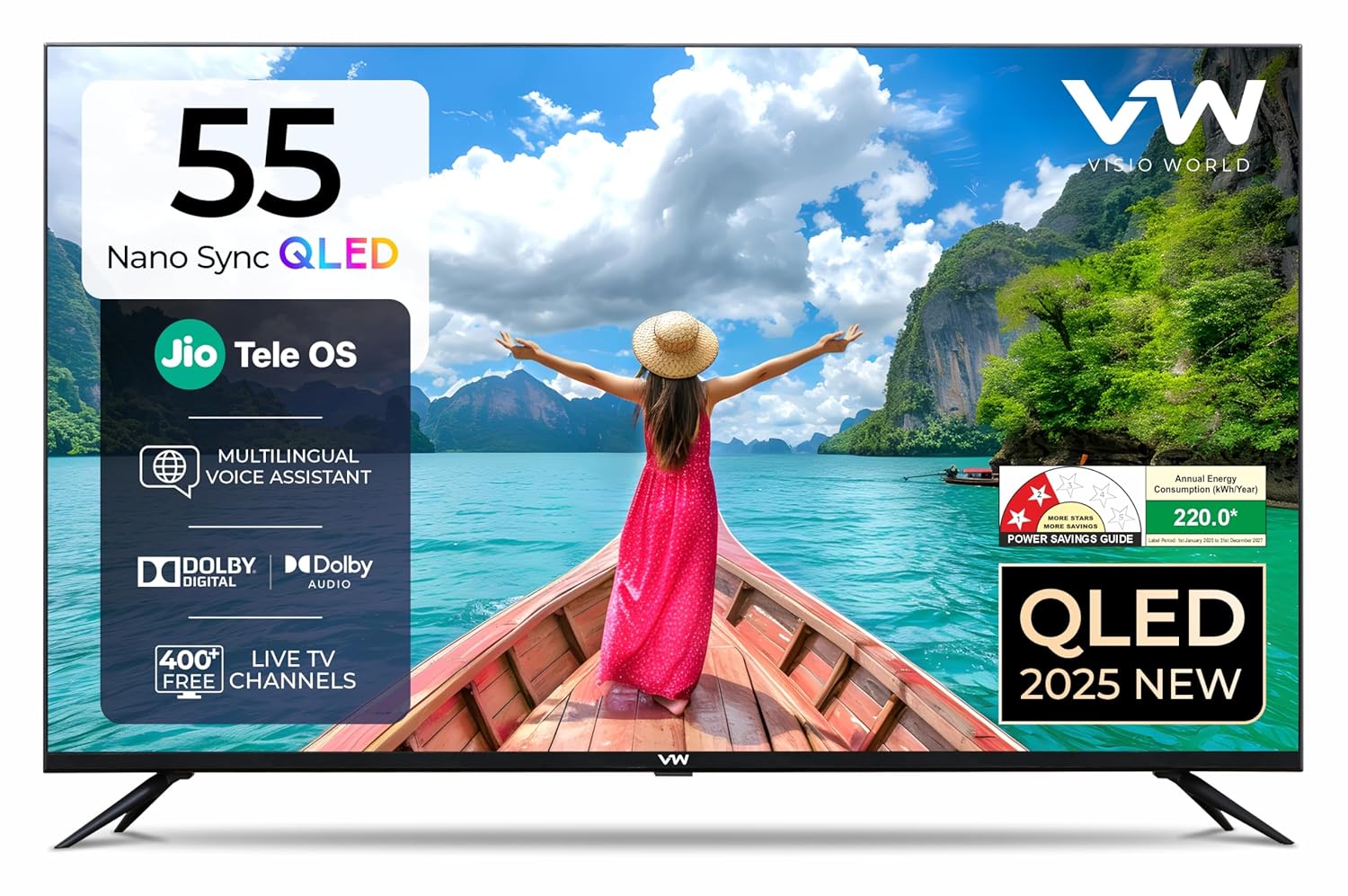 Vw 140 Cm (55 Inches) Nano Sync Series 4k Ultra Hd Smart Jiotele Os Qled Tv Vw55jq1 (black) - Digital Shop Now Vw 140 Cm (55 Inches) Nano Sync Series 4k Ultra Hd Smart Jiotele Os Qled Tv Vw55jq1 (black)