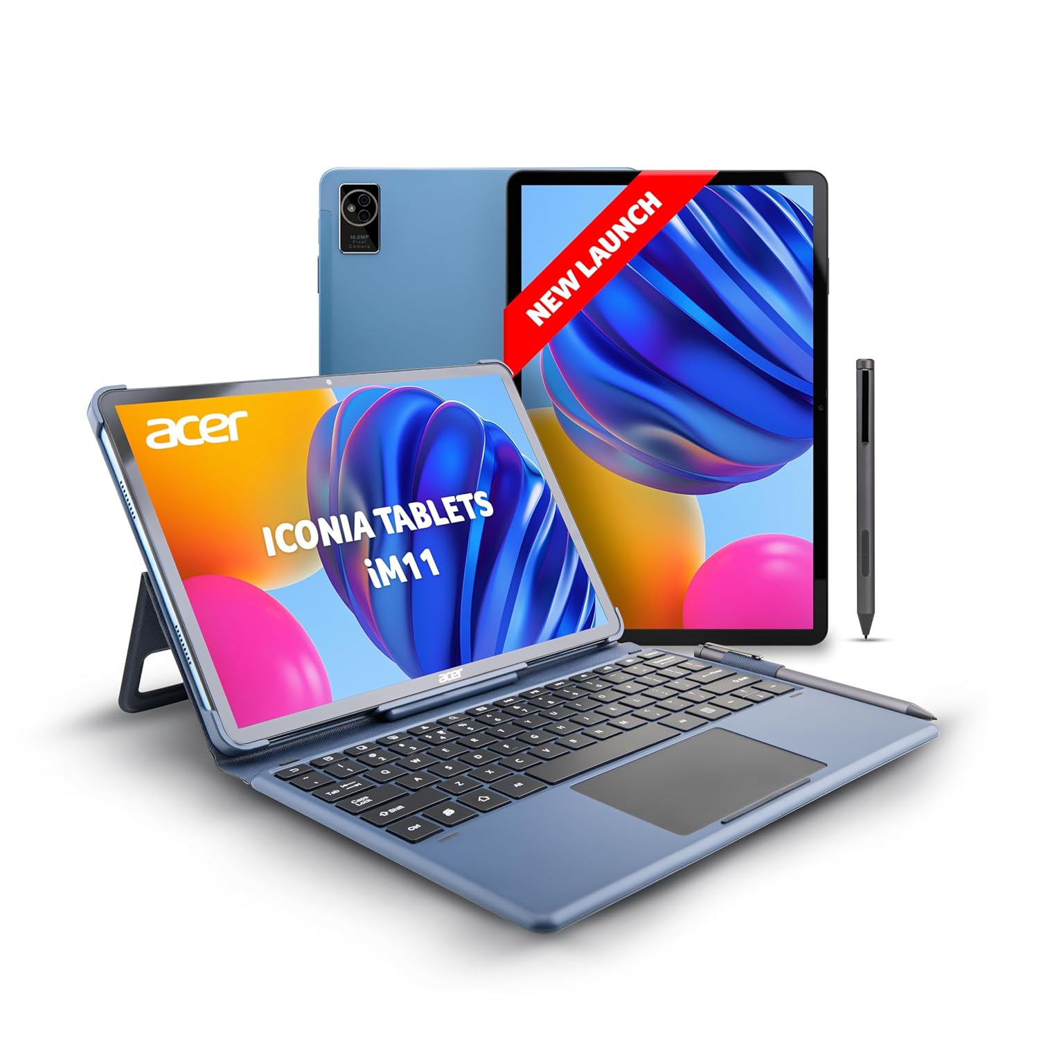 Acer Iconia Tab Im11-12m with Keyboard and Pen| 11.45” 60 Hz Ips Display, 450 Nits, 8gb Ram + 256gb Storage, 16mp Rear + 8mp Front Cam, Wi-fi + 4g Lte(calling), Android 14,bt 5.2, Slim Metal Body,blue